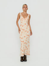 Aymi Frill Bust Detail Maxi Dress Multi Floral