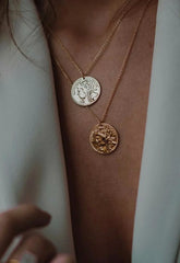 Gold Lunar Gold Double Coin Layered Necklaces