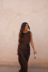 Medina Dress in Brown