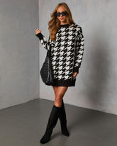 Carden Houndstooth Sweater Dress