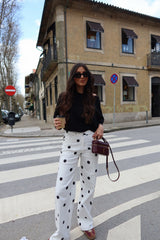 Polka Dot Wide Leg Trousers