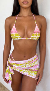 Daiquira Tie Dye Wrap Cover-Up Skirt - Pink Multi