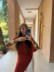 Leila Asymetrical Top in Terracotta