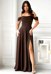 LBD Exclusive Brown Madeline Maxi Dress