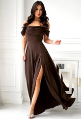 LBD Exclusive Brown Madeline Maxi Dress