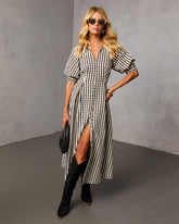 Arleen Gingham Midi Shirt Dress
