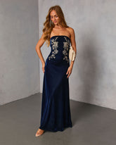 Wild Grace Velvet Embroidered Maxi Dress