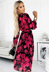 LBD Exclusive Burgundy Geppi Print Dress