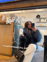 Curly Fur Jacket in Blue