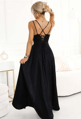 LBD Exclusive Black Shimmer Artemis Maxi Dress