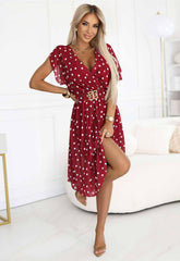 LBD Exclusive Burgundy Alice Polka Dot Dress