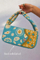 Blue and Yellow Morocco Beaded bag