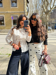 Polka Dot Wide Leg Trousers