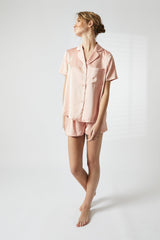True Decadence Dusty Pink Short Satin Pyjama Set