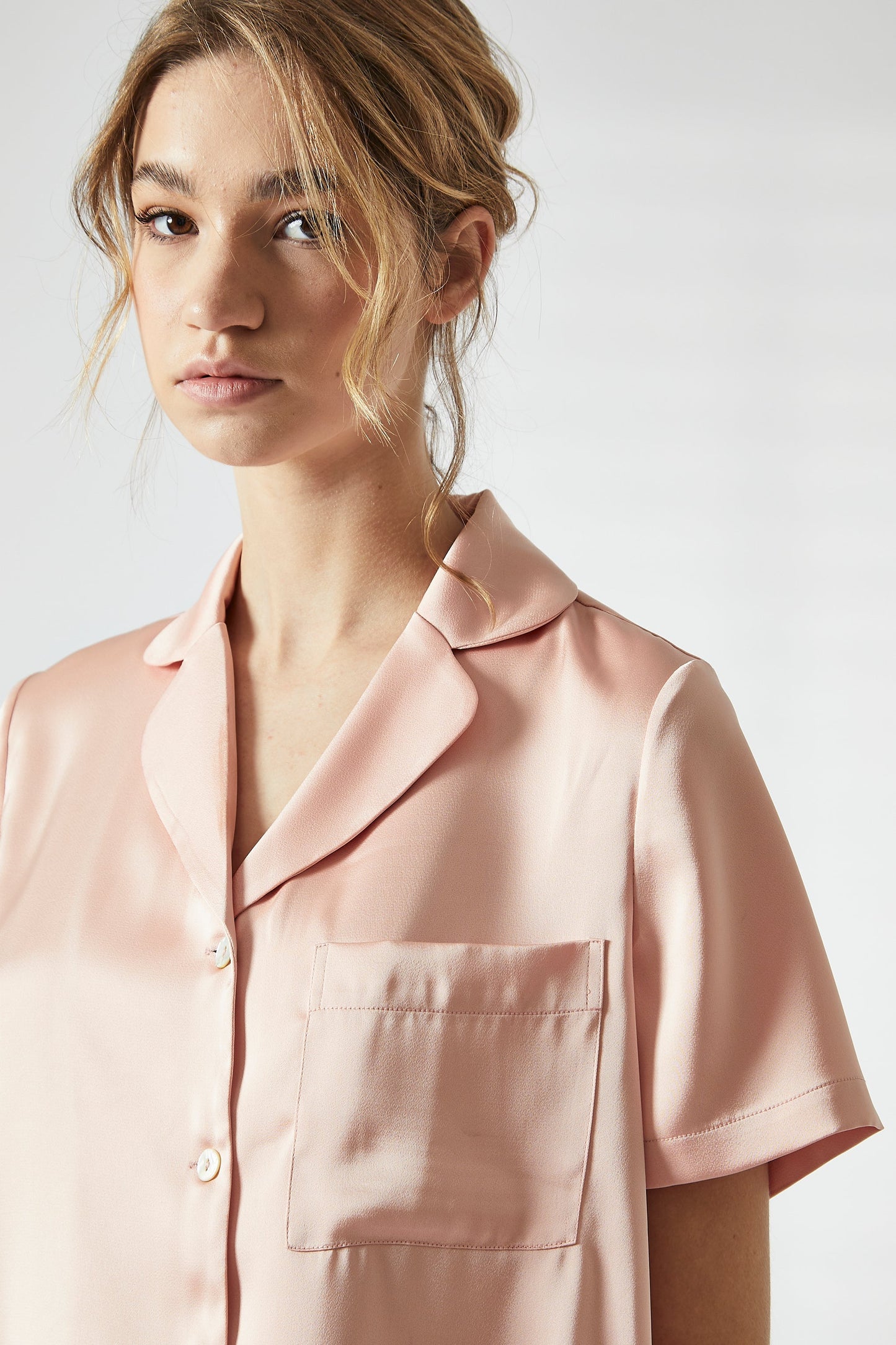 True Decadence Dusty Pink Short Satin Pyjama Set