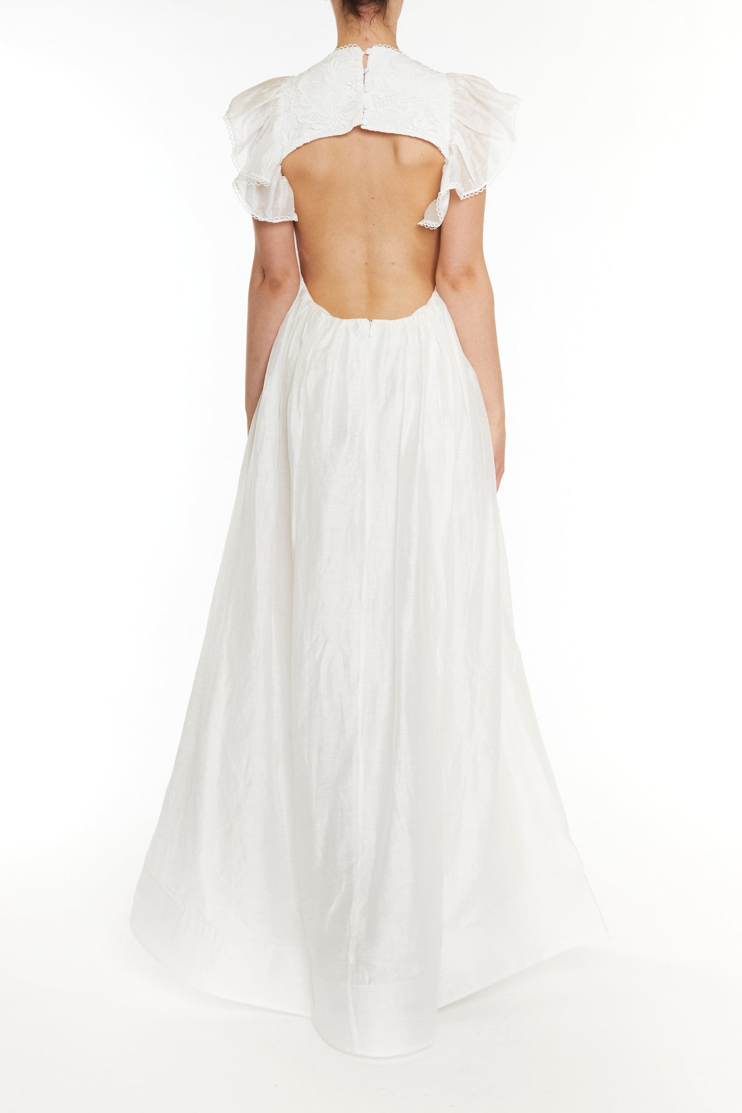 True Decadence Birdie White Open Back Maxi Dress
