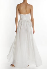True Decadence White Oaklynn Bandeau Maxi Dress