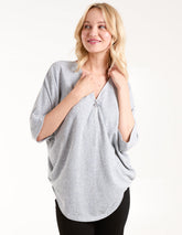 Heart Half Zip Front Top