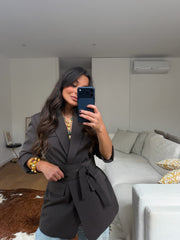 Must-have Belted Blazer in Chocolate