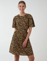 Floral Print Crew Neck Dress