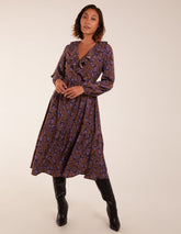Ruffle Wrap Midi Dress