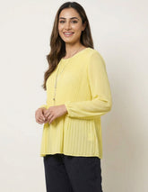 Long Sleeve Pleated Top
