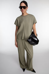 CRINKLED RAYON TOP