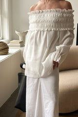 OFF SHOULDER RUCHED BLOUSE
