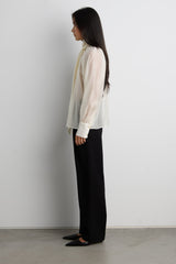 BLOUSE WITH TIE NECK DETAIL