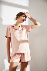 True Decadence Dusty Pink Short Satin Pyjama Set