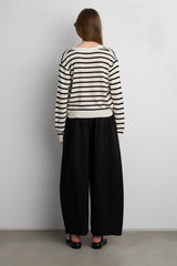 V-NECK STRIPED CARDIGAN