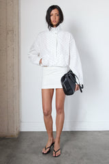 POLKA DOT FUNNEL NECK JACKET