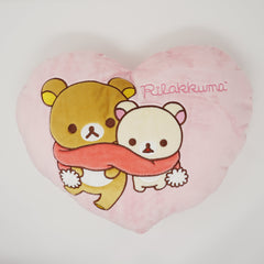 2015 Pastel Pink Heart Shaped Winter Pillow - Rilakkuma Prize Toy