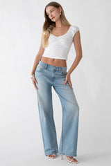 STRAIGHT LEG MID-RISE JEAN