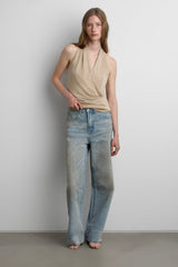 WIDE LEG JEAN WITH PAINT EFFECT