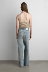 WIDE LEG JEAN WITH PAINT EFFECT