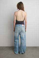 WIDE LEG JEAN WITH FRONT PANEL DETAIL