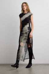 SLEEVELESS MESH MAXI DRESS