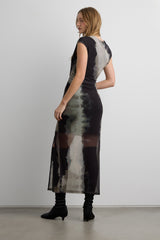 SLEEVELESS MESH MAXI DRESS