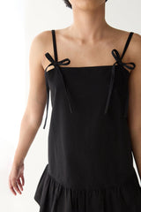 POPLIN MINI DRESS WITH BOW DETAILS