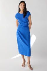 SLEEVELESS RUCHED WAIST MIDI DRESS
