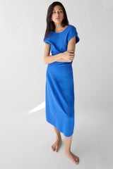SLEEVELESS RUCHED WAIST MIDI DRESS