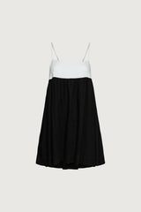CONTRAST BABYDOLL MIDI DRESS