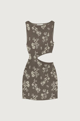 ONE SHOULDER KNIT MINI DRESS WITH CUTOUT