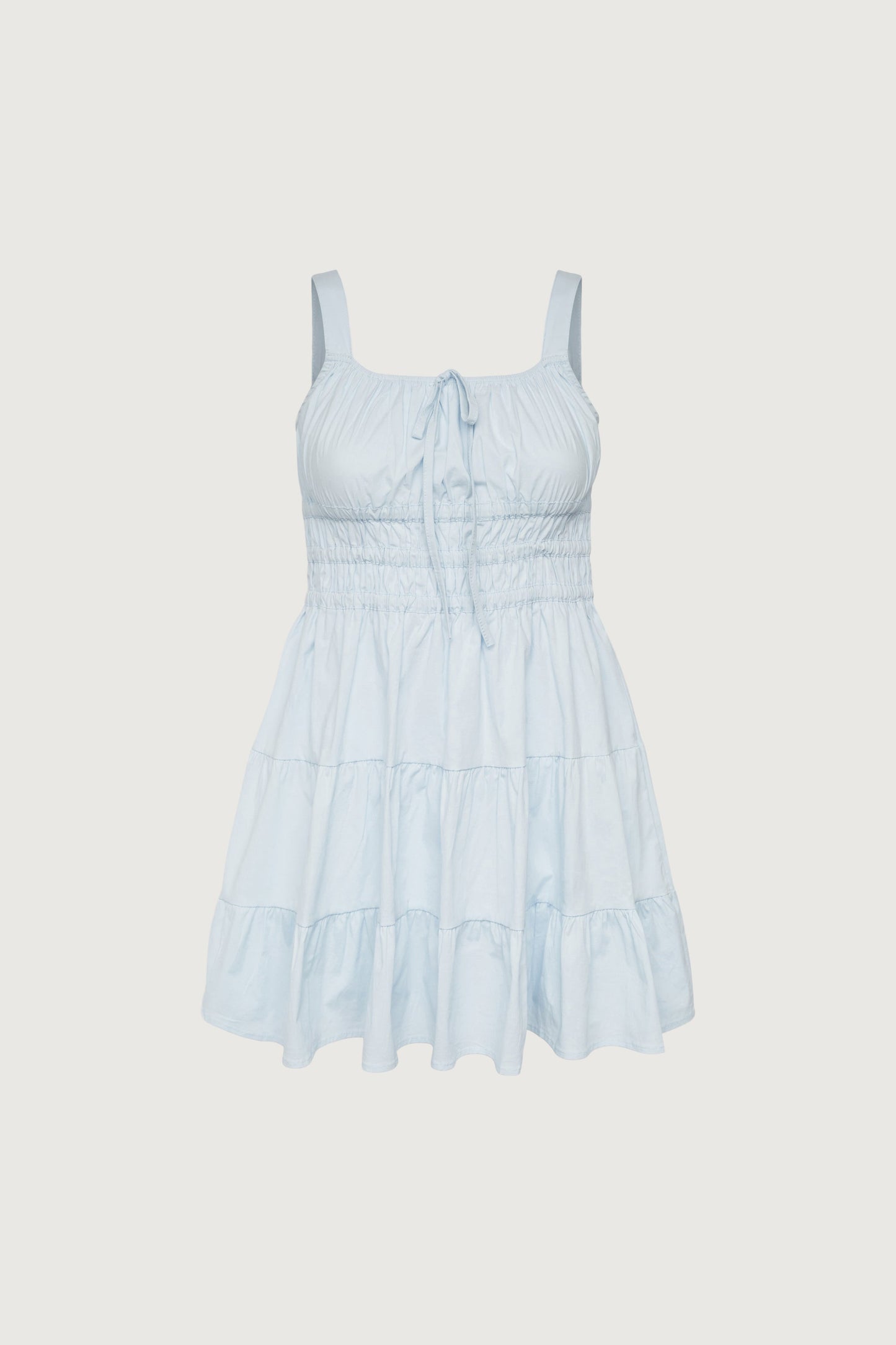 RUCHED MINI TIERED DRESS