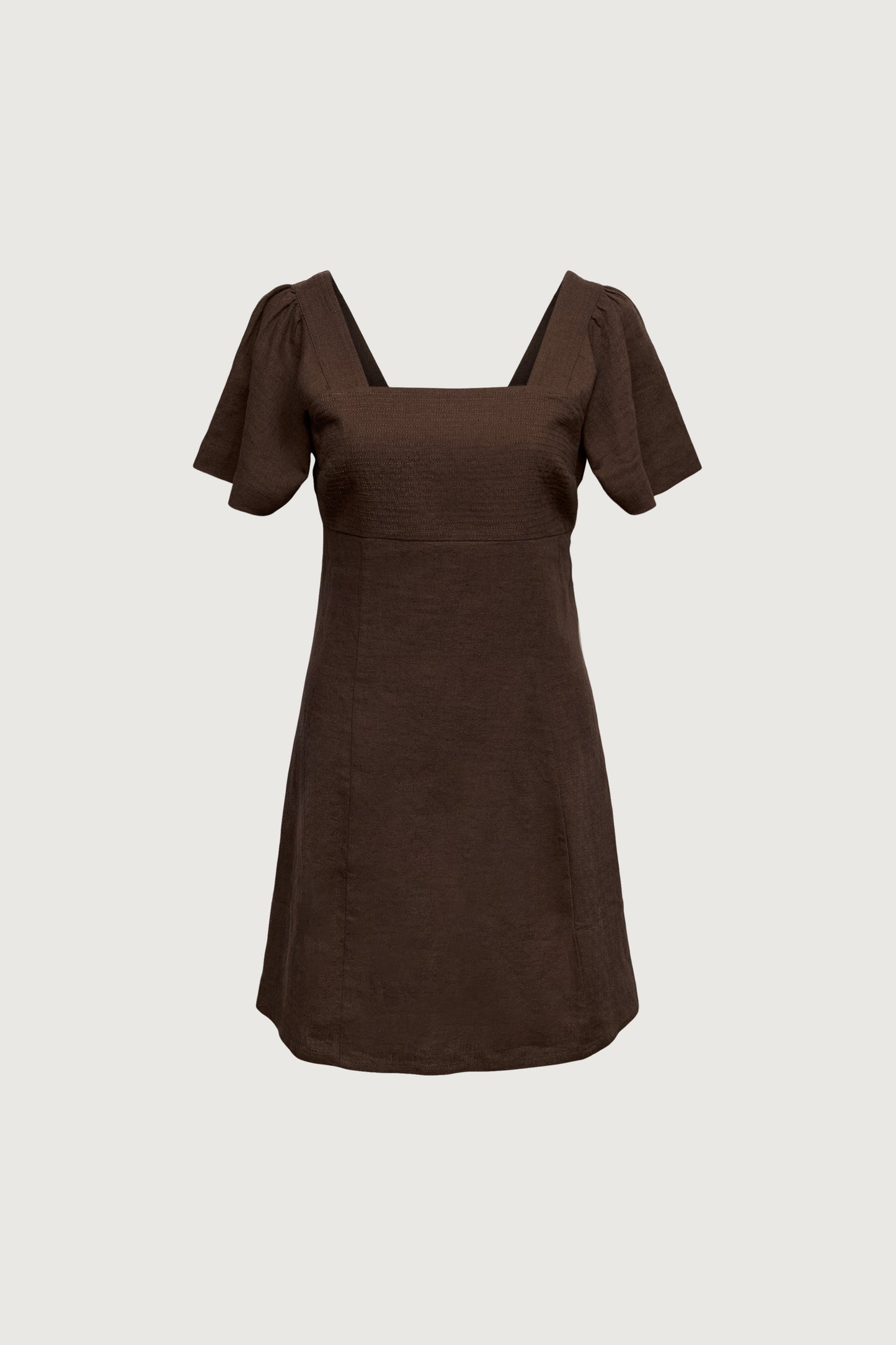 LINEN BLEND MINI DRESS