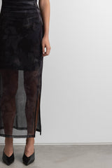 PRINTED OFF SHOULDER MIDI DRESS