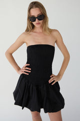 SMOCKED TUBE MINI DRESS