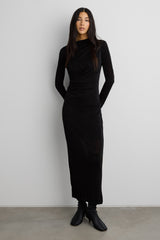 RUCHED WAIST MAXI JERSEY DRESS