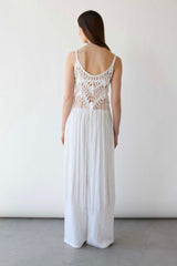 MACRAME DRESS WITH LONG TASSEL OVERLAY DETAIL